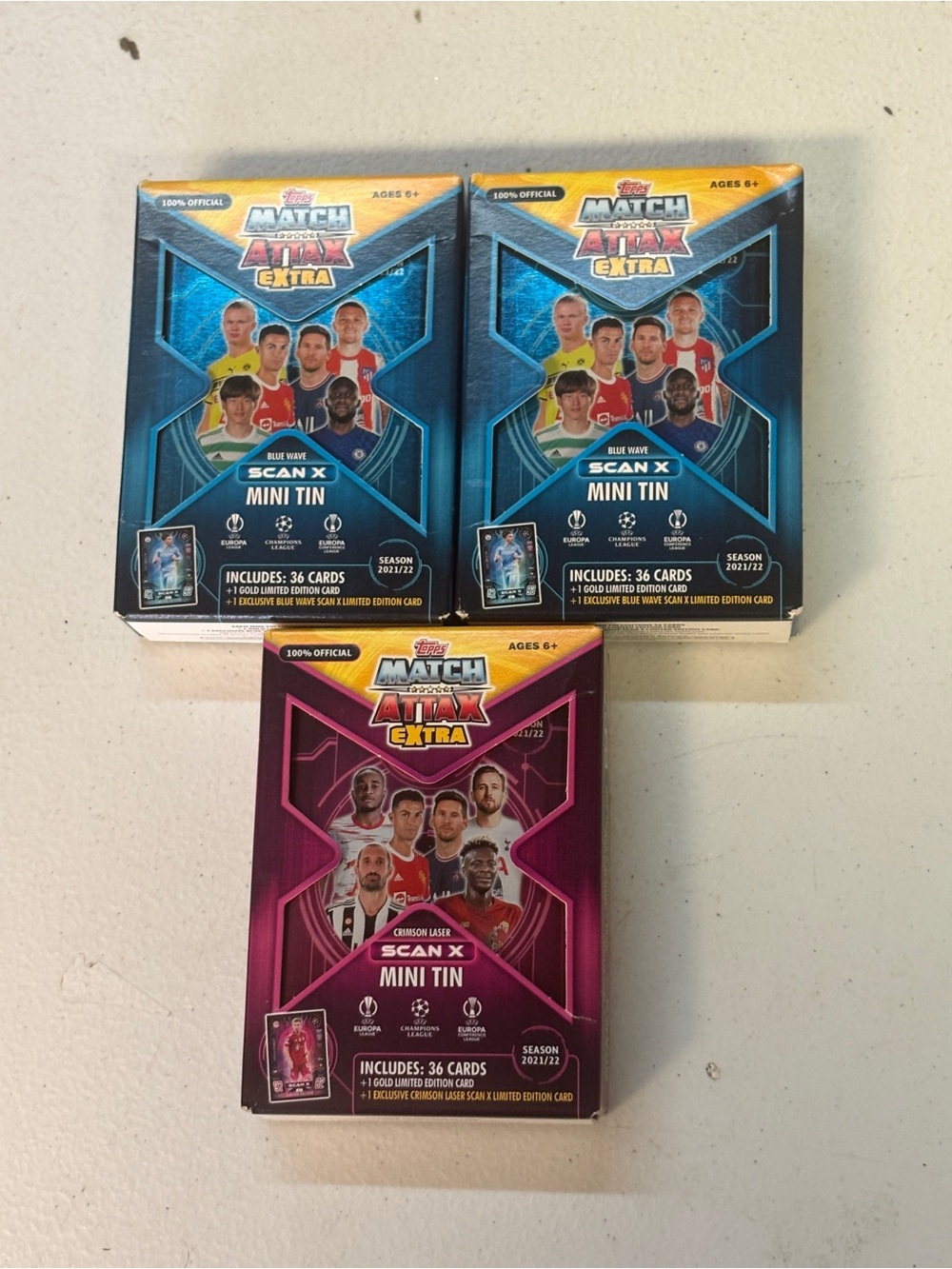 2021-22 Topps match attax soccer extra scan x mini tin lot unopened
